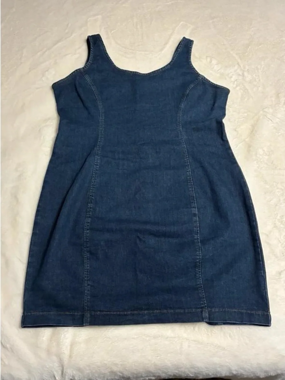 Sleeveless Dark Blue Denim Maxi Dress